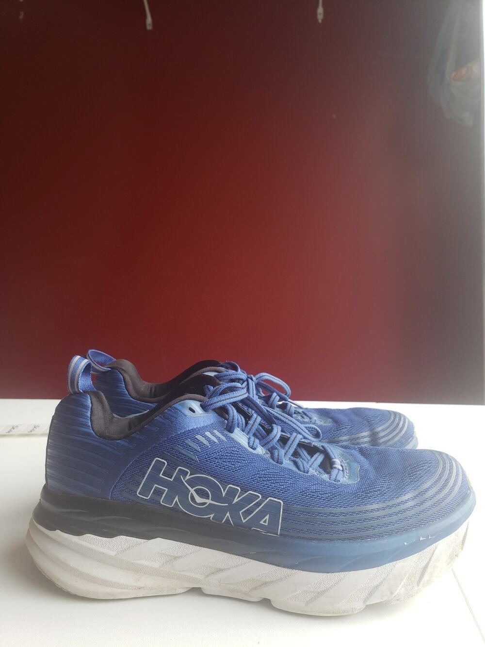 Hoka Bondi 6 Shoes Sneakers Size 8 MENS Blue Long Running Max Cushion 1019269